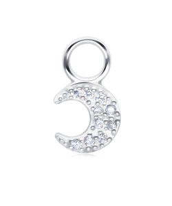 Crescent Moon Silver Charms CH-356